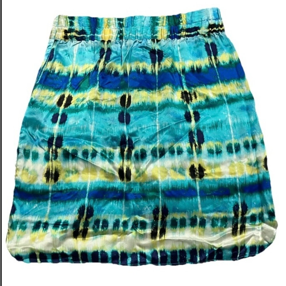 Banana Republic Blue and Yellow Watercolor midi skirt - Picture 8 of 8